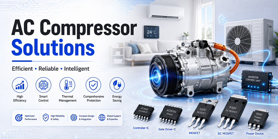 AC compressor inverter and HVAC motor-control application