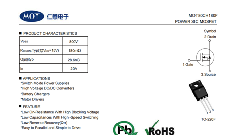 MOT article image 1 for MOT80CH180F SiC MOSFET: Advantage Comparison