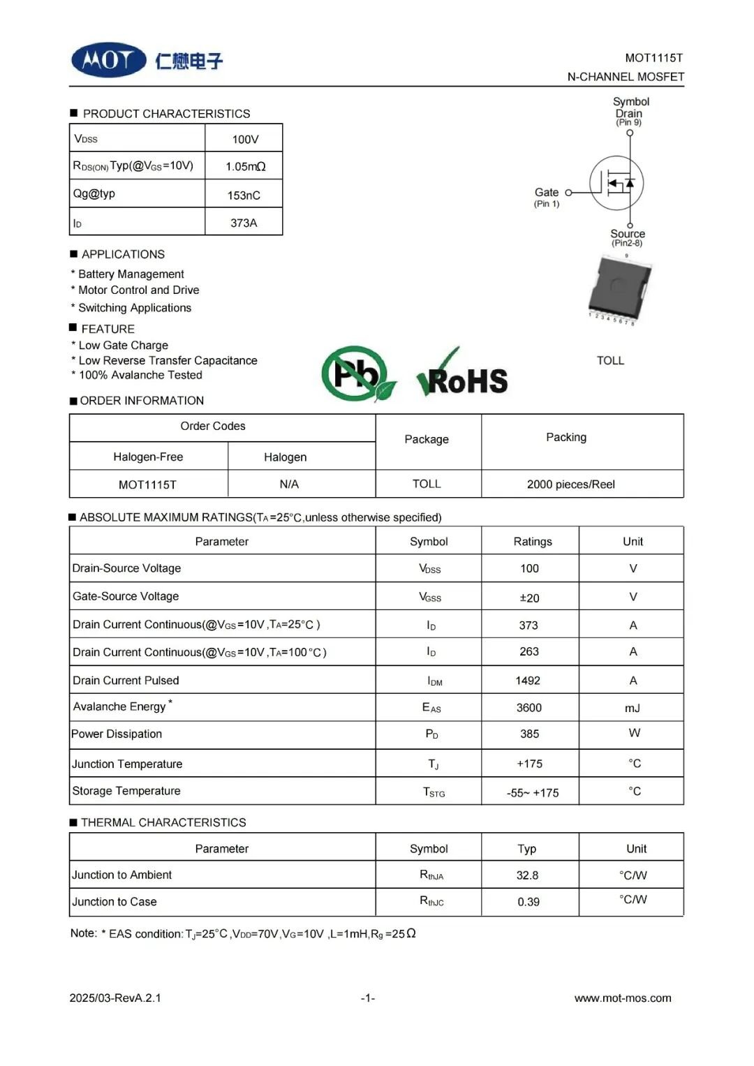 MOT article image 1 for MOT1115T: 100 V Ultra-Low-RDS(on) MOSFET for Industrial Power Conversion